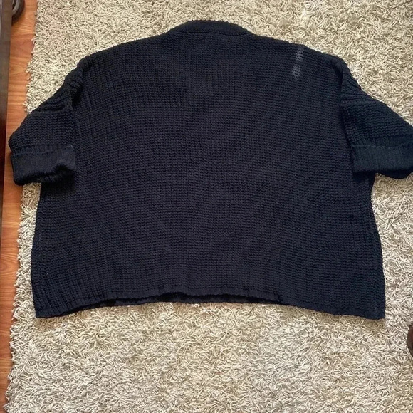 She and sky Black Knit Short Sleeve Oversized Sweater Size One Size - Picture 6 of 10